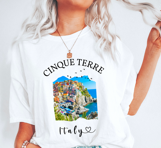 Cinque Terre Italy Shirt, Comfort Colors® Unisex Plus Size