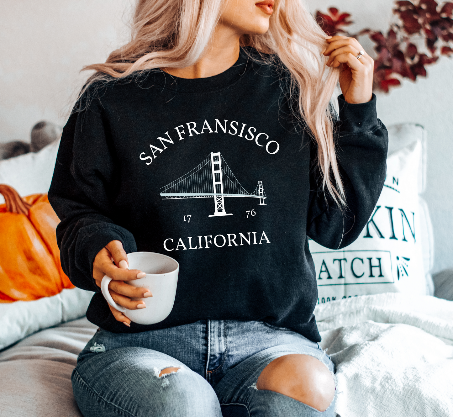 San Fransisco Sweatshirt Golden Gate Bridge