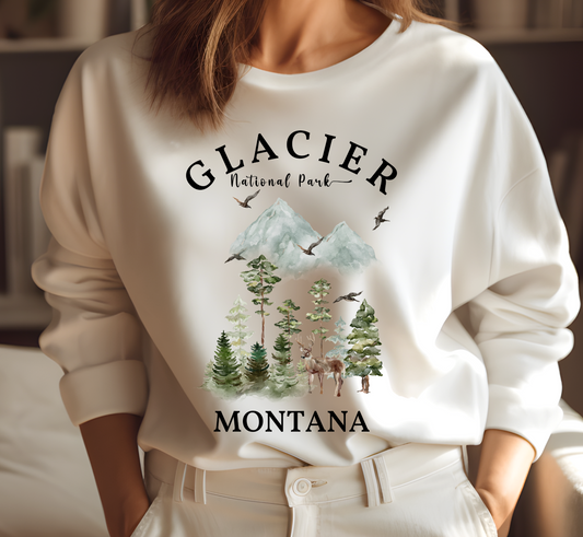 Glacier National Park Montana Sweatshirt, Unisex Pullover