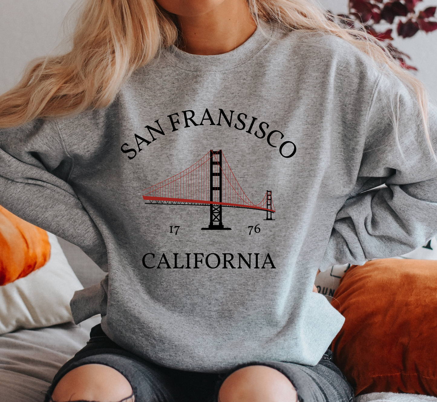 San Fransisco Sweatshirt Golden Gate Bridge