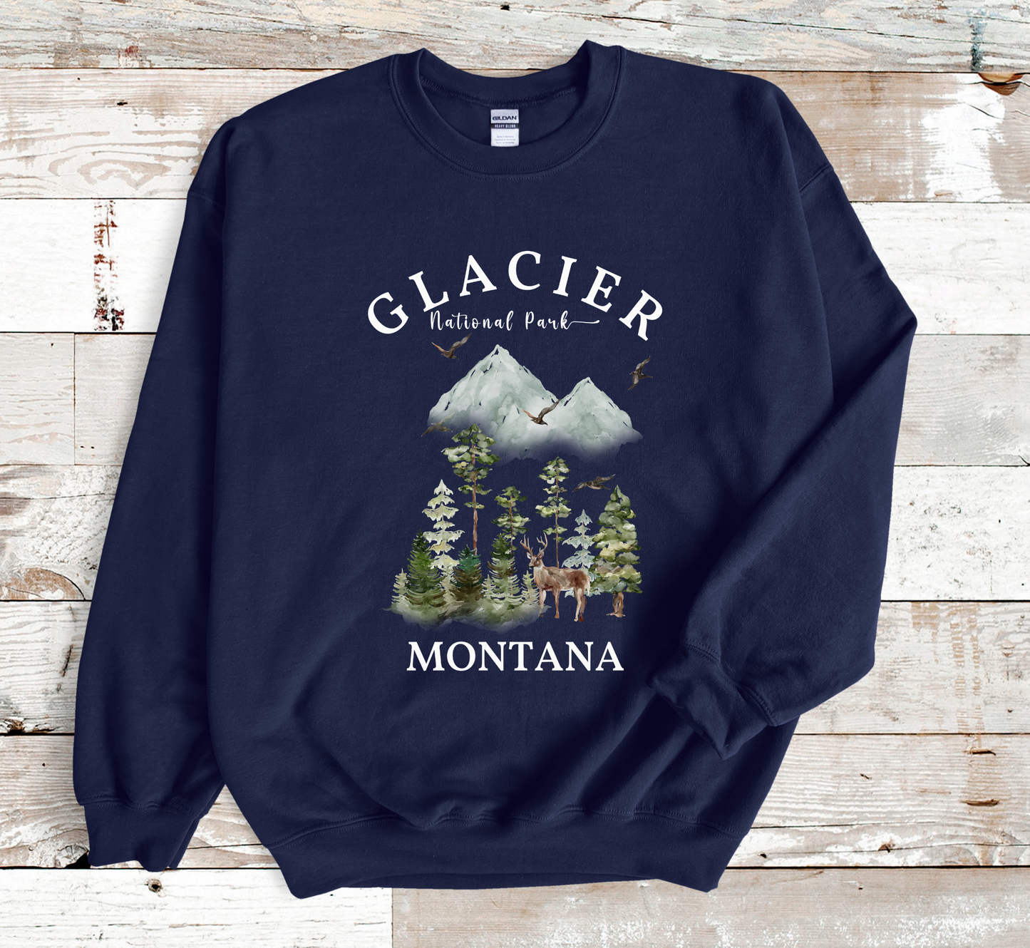 Glacier National Park Montana Sweatshirt, Unisex Pullover