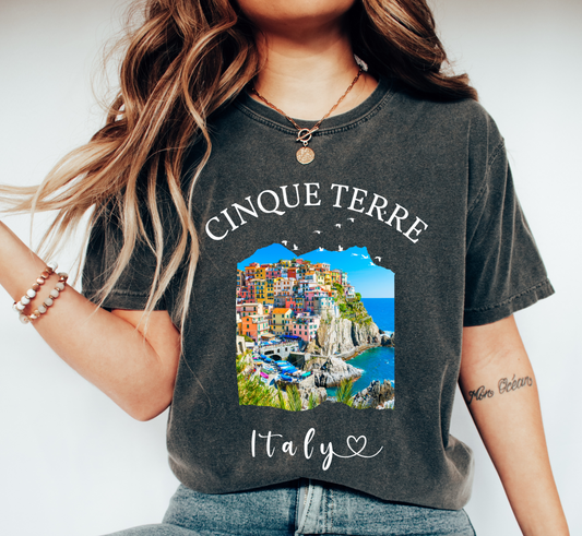 Cinque Terre Italy Shirt, Comfort Colors® Unisex Plus Size