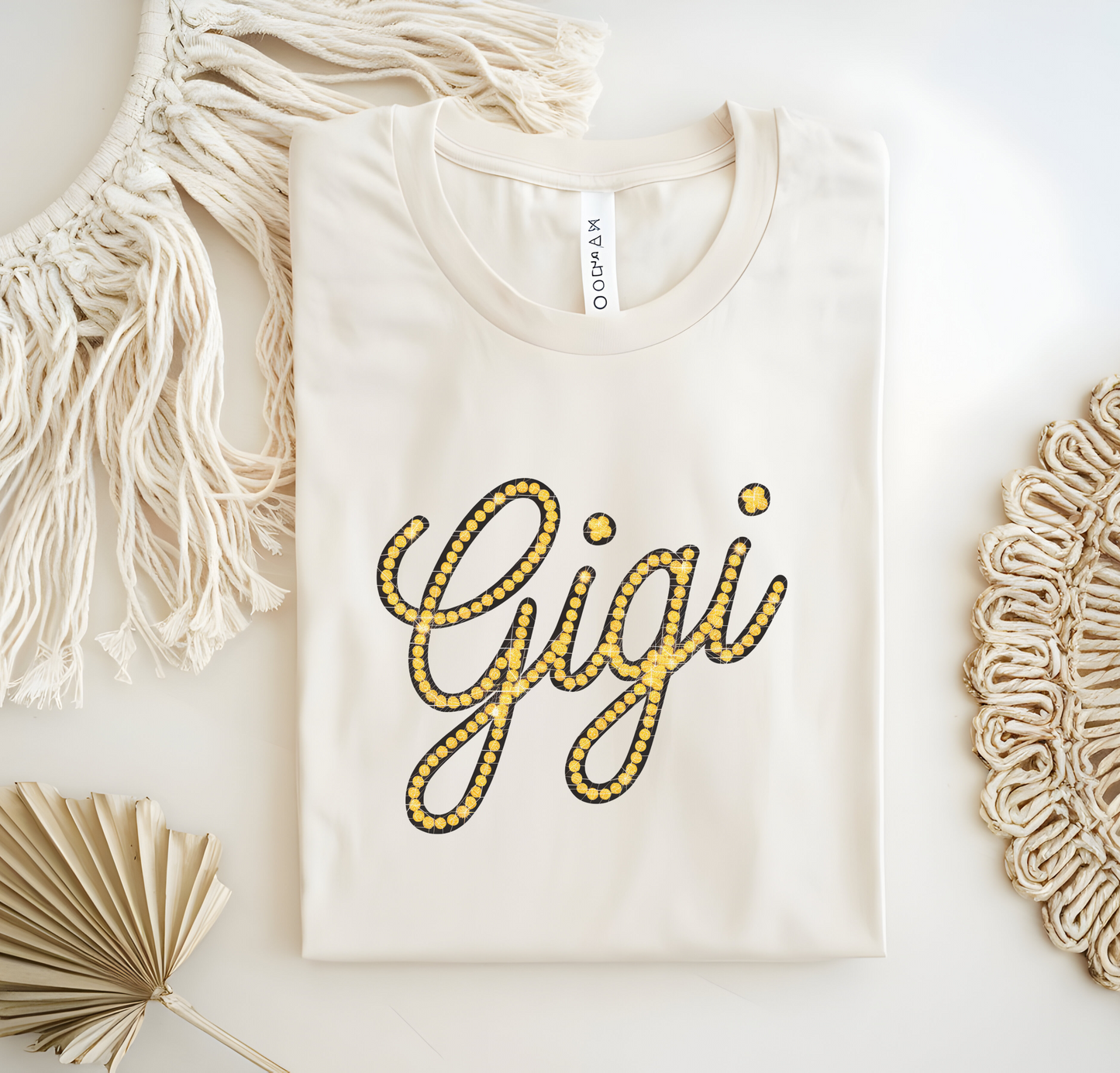 Gigi Shirt Gold Glitter Print