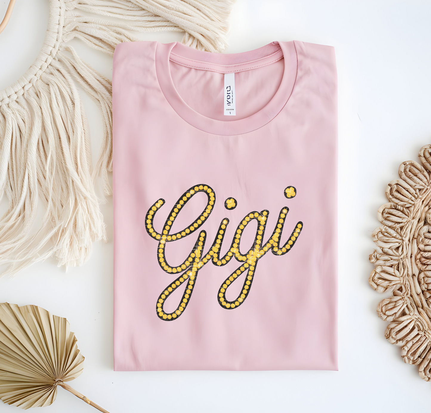 Gigi Shirt Gold Glitter Print