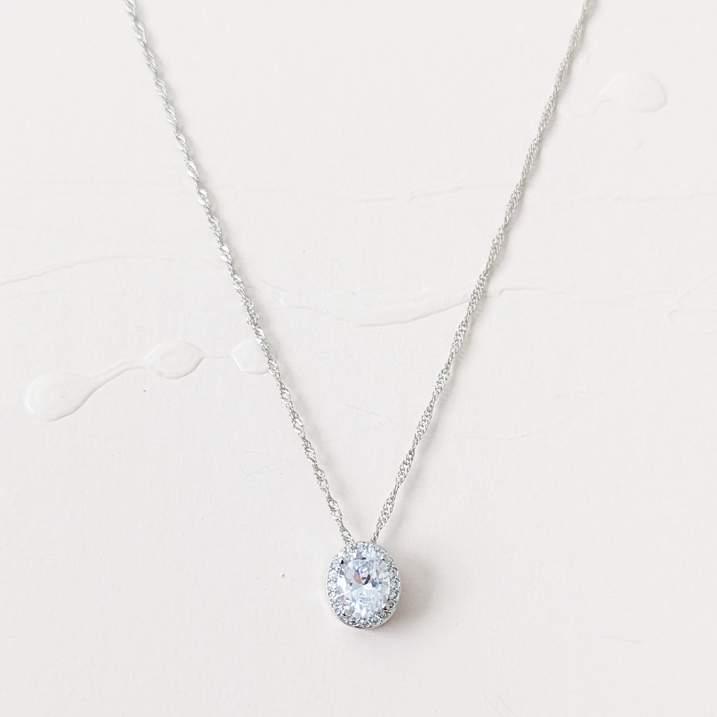 cz solitaire pendant for classic weddings