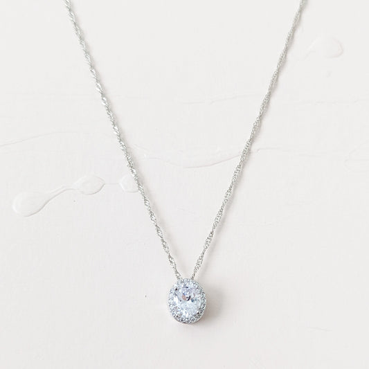 cz solitaire pendant for classic weddings