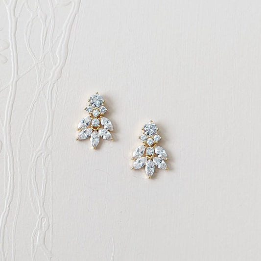 gold cubic zirconia earrings