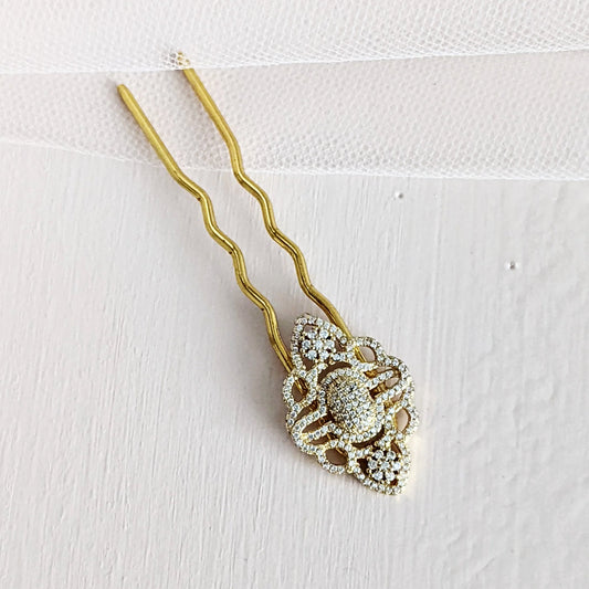 Bridal Hair Pins Crystal in Art Deco Style - Hair Accessories