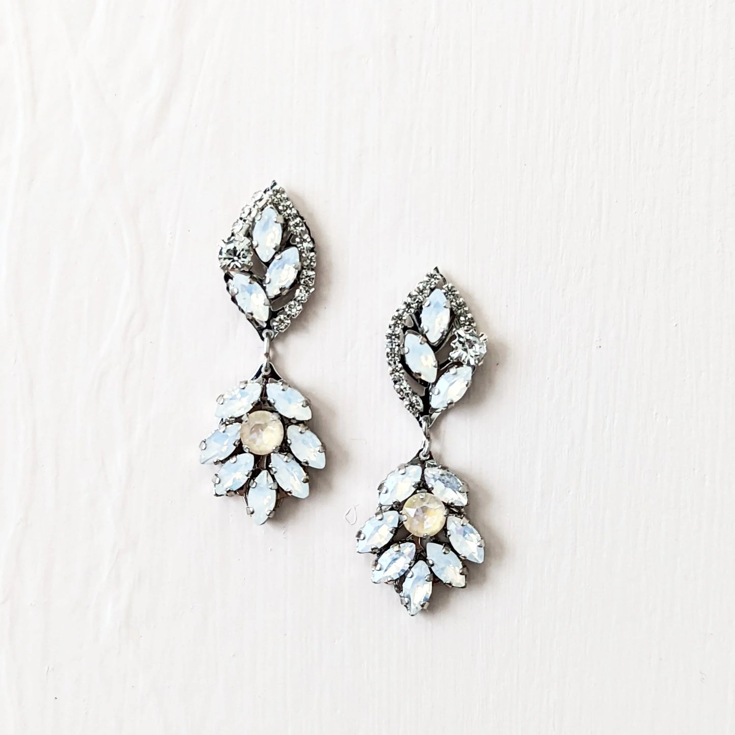 White Opal Earrings - JazzyAndGlitzy
