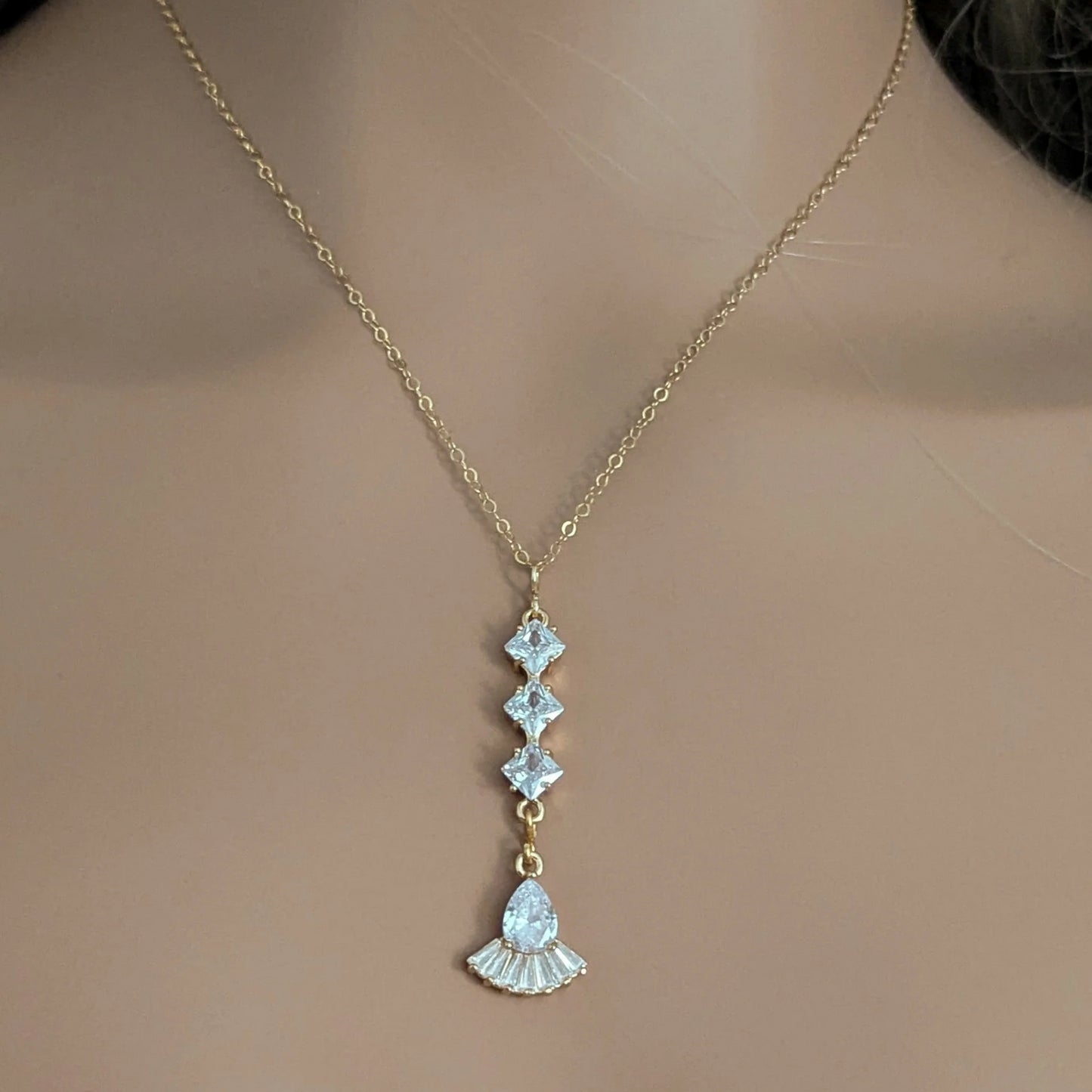 art deco diamond pendant