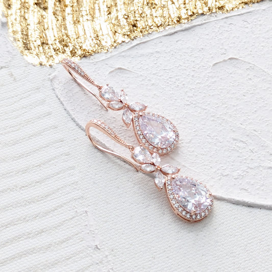 cubic zirconia drop earrings