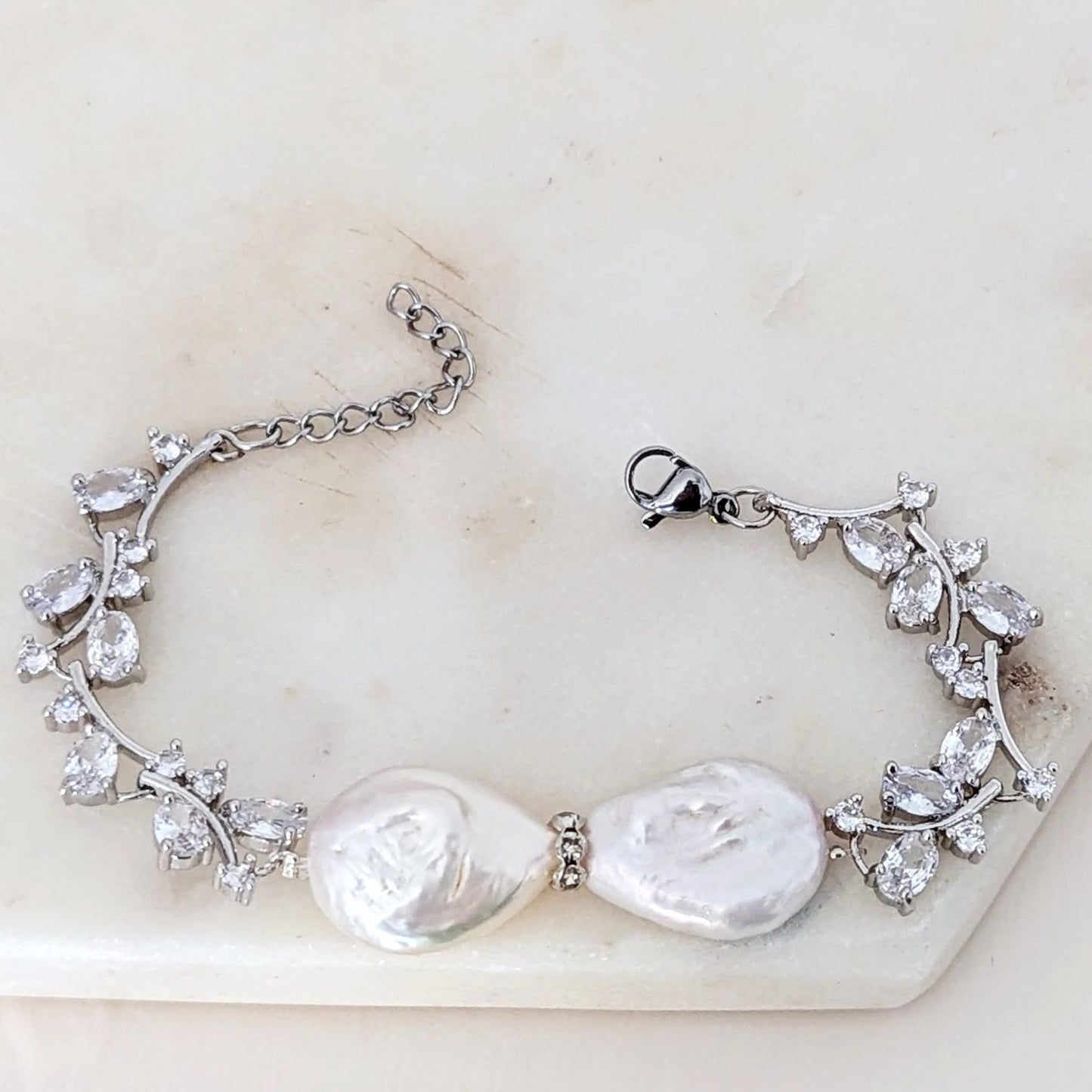 pearl and diamond bracelet