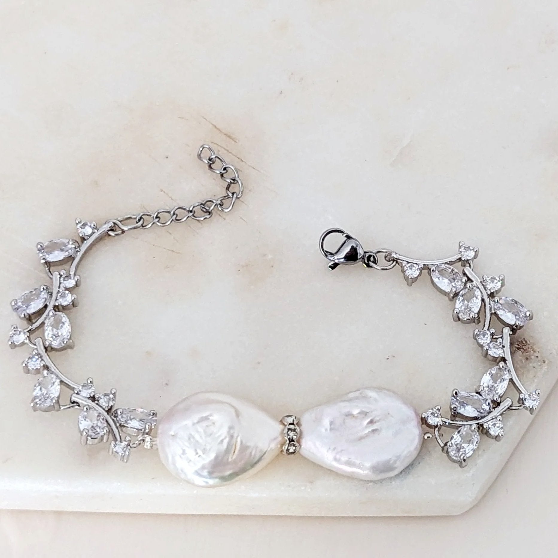 pearl and diamond bracelet
