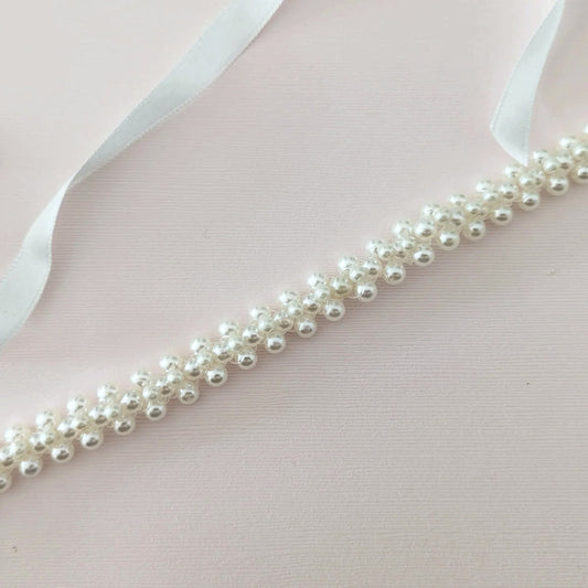 pearl wedding belt
