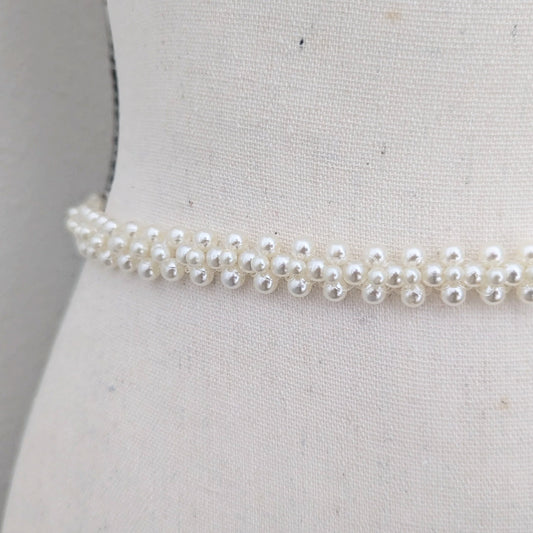 pearl wedding dress belt