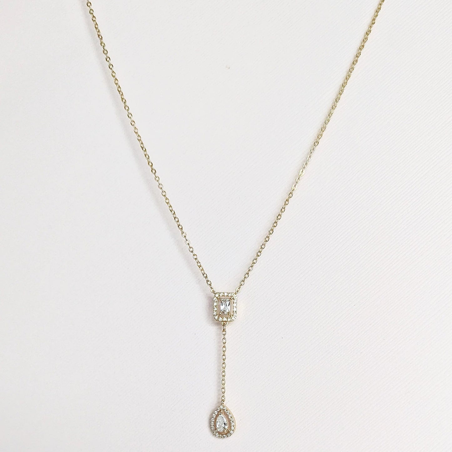 y shaped necklace gold