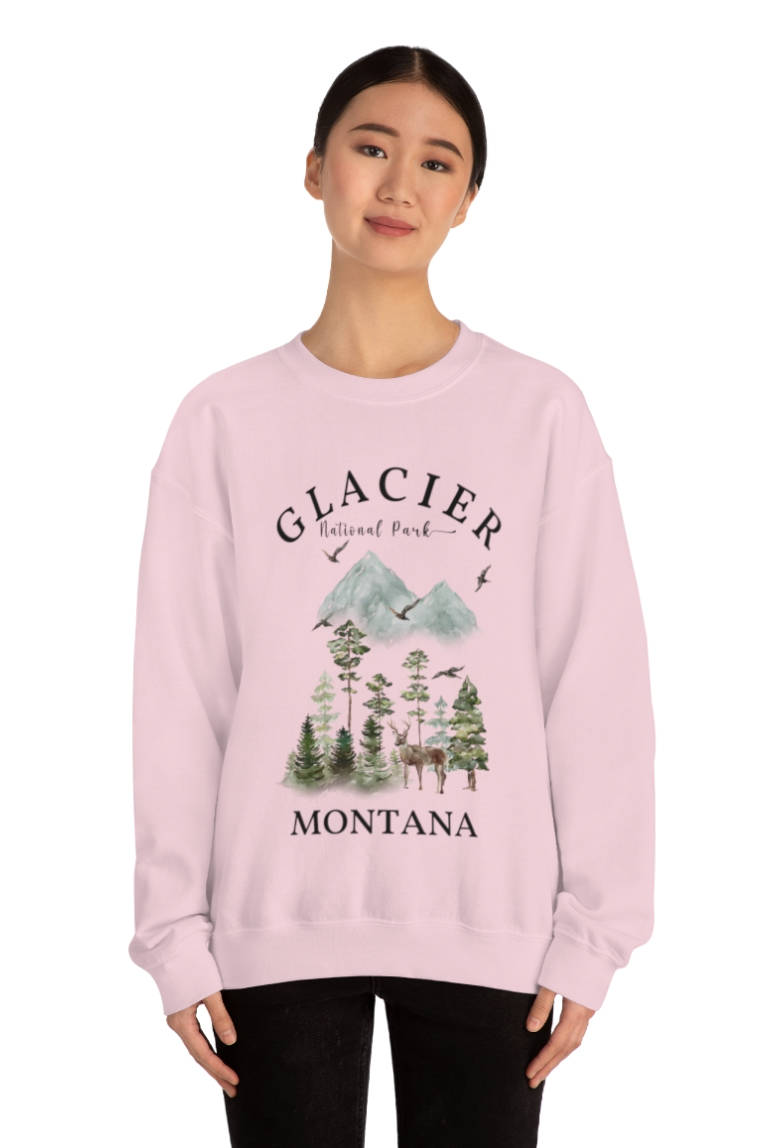 Glacier National Park Montana Sweatshirt, Unisex Pullover