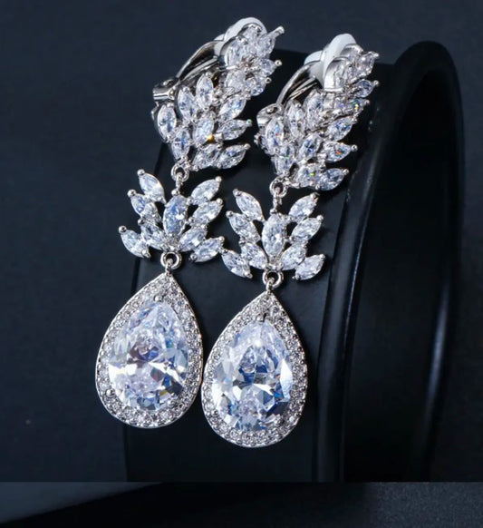 crystal non pierced earrings