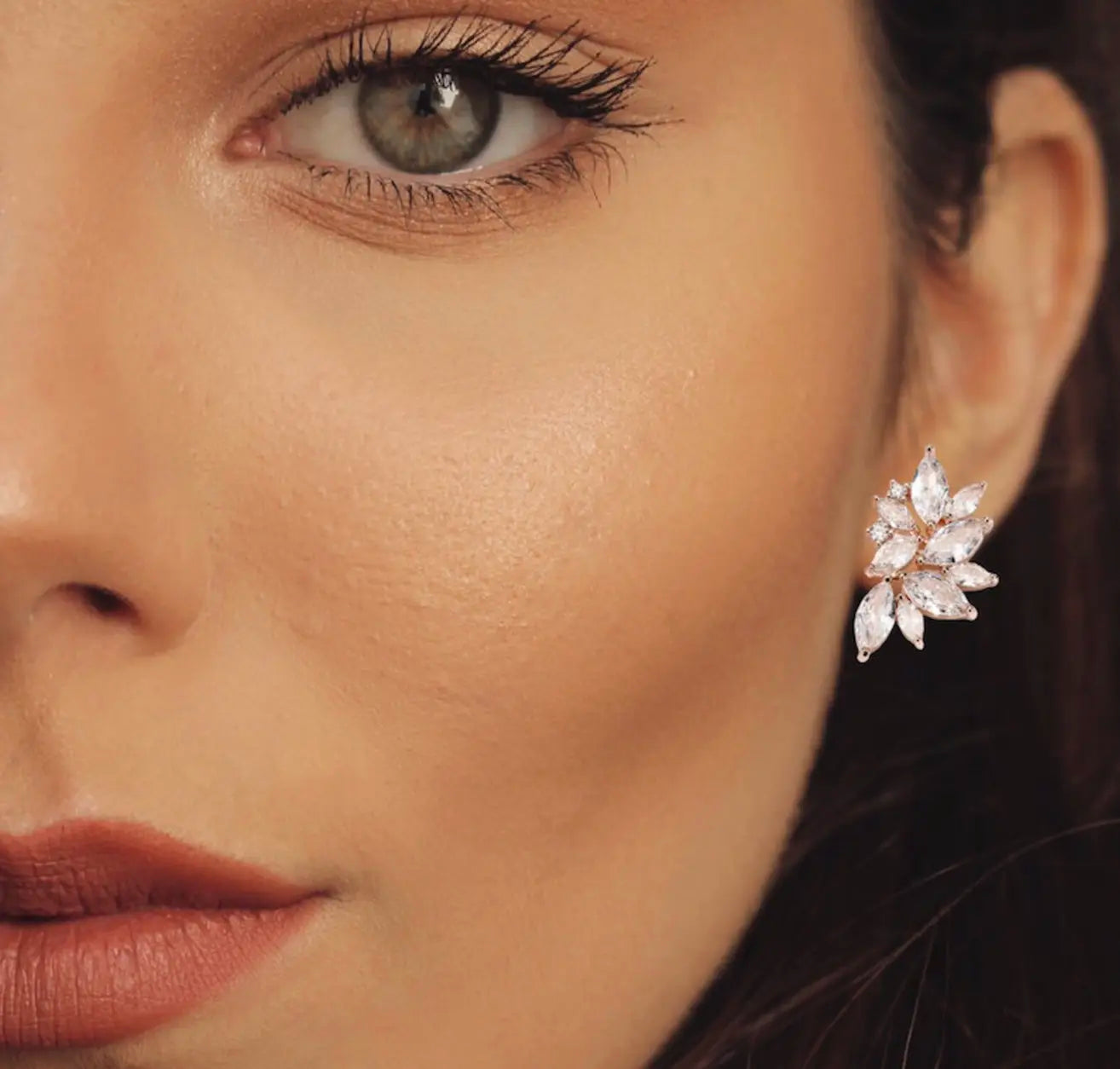 cubic zirconia flower earrings