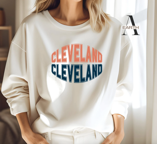 Cleveland Sweatshirt Retro Sports Grey Sweater Unisex Sizing Cleveland Pullover Group Crewneck
