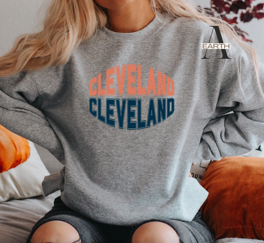 Cleveland Sweatshirt Retro Sports Grey Sweater Unisex Sizing Cleveland Pullover Group Crewneck
