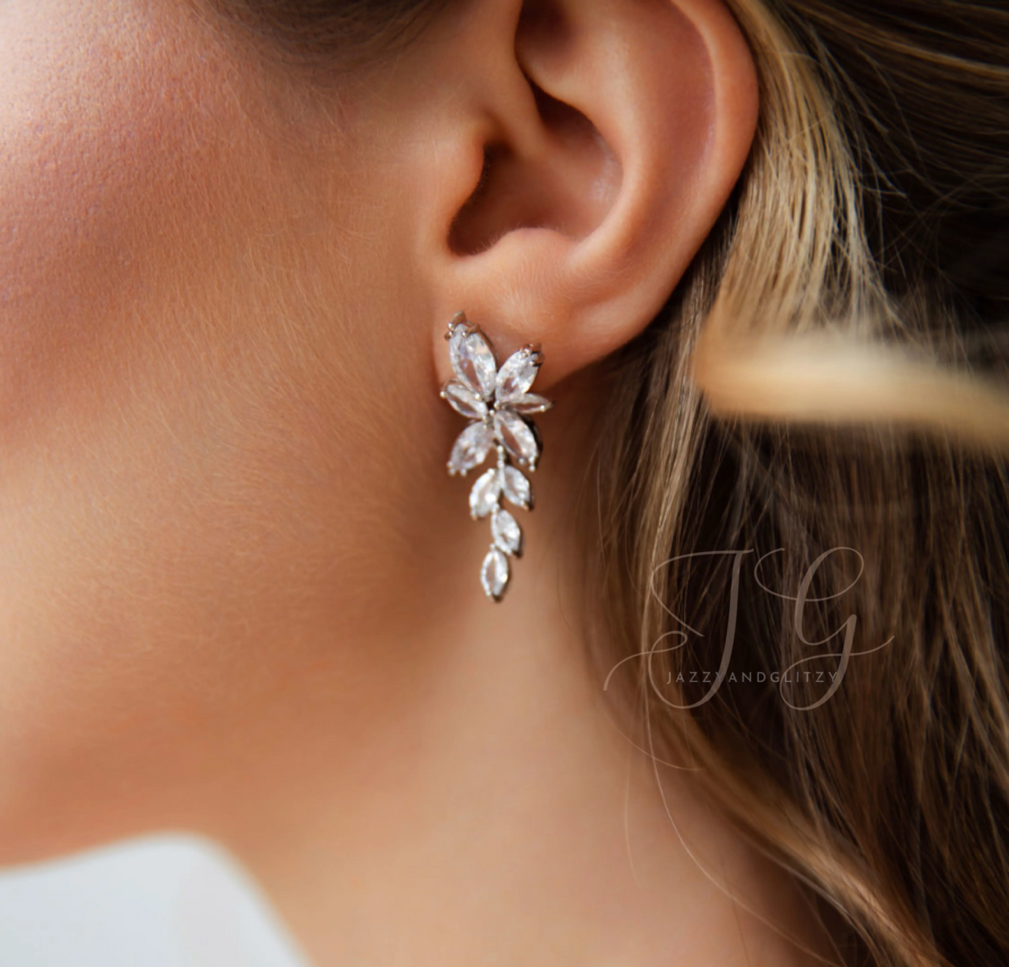 CZ Marquise Drop Earrings Penelope