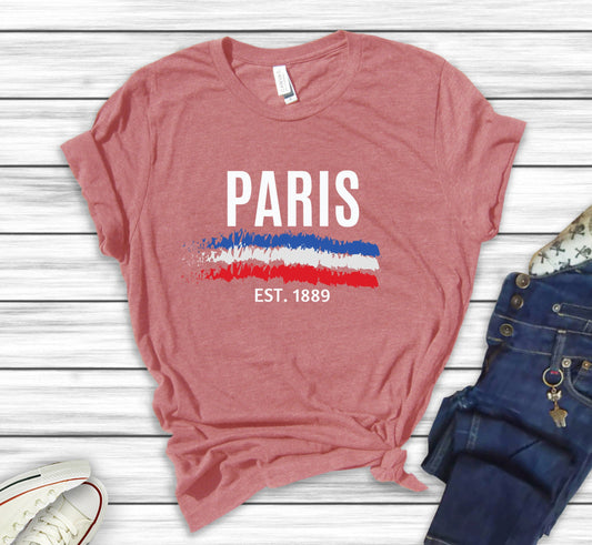 Paris Eiffel Tower T-Shirt: Handmade Cotton Blend Souvenir Tee
