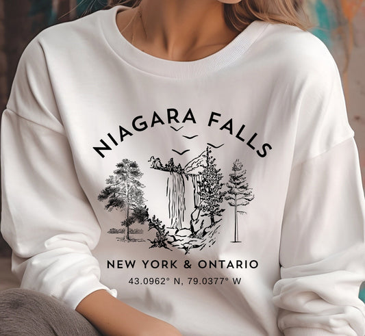 Niagara Falls Sweatshirt New York Ontario Sweater Canada Souvenir Pullover, Cozy Travel Gift