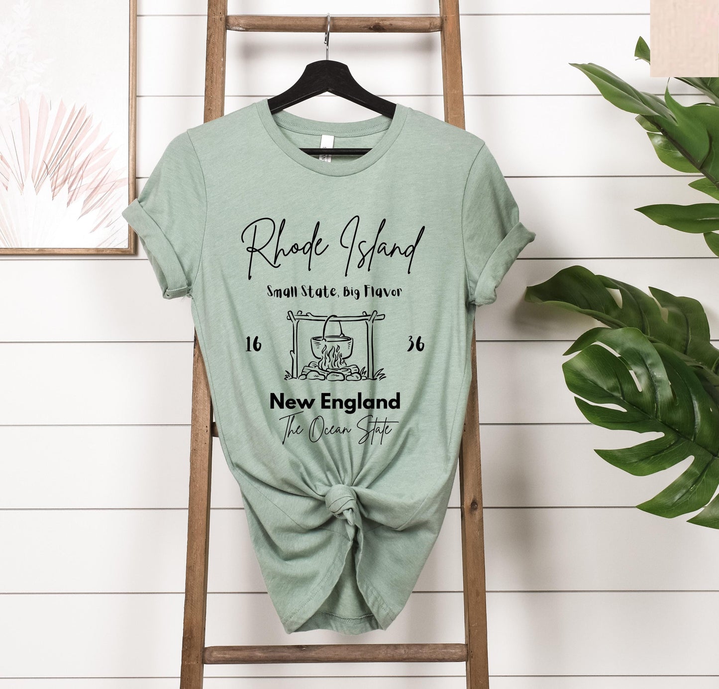 Rhode Island Coastal Tee: New England Foodie Gift