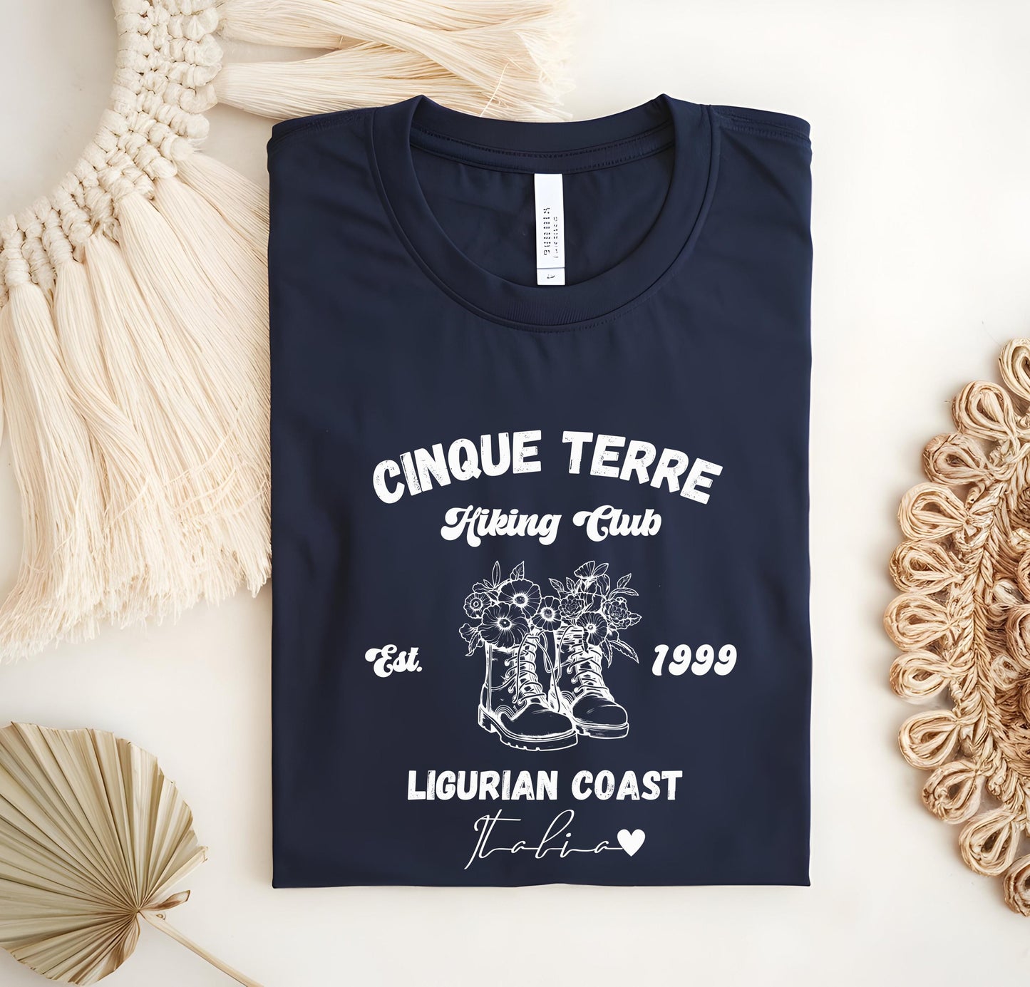 Cinque Terre Hiking Club T-Shirt: Vintage Italy Travel Tee