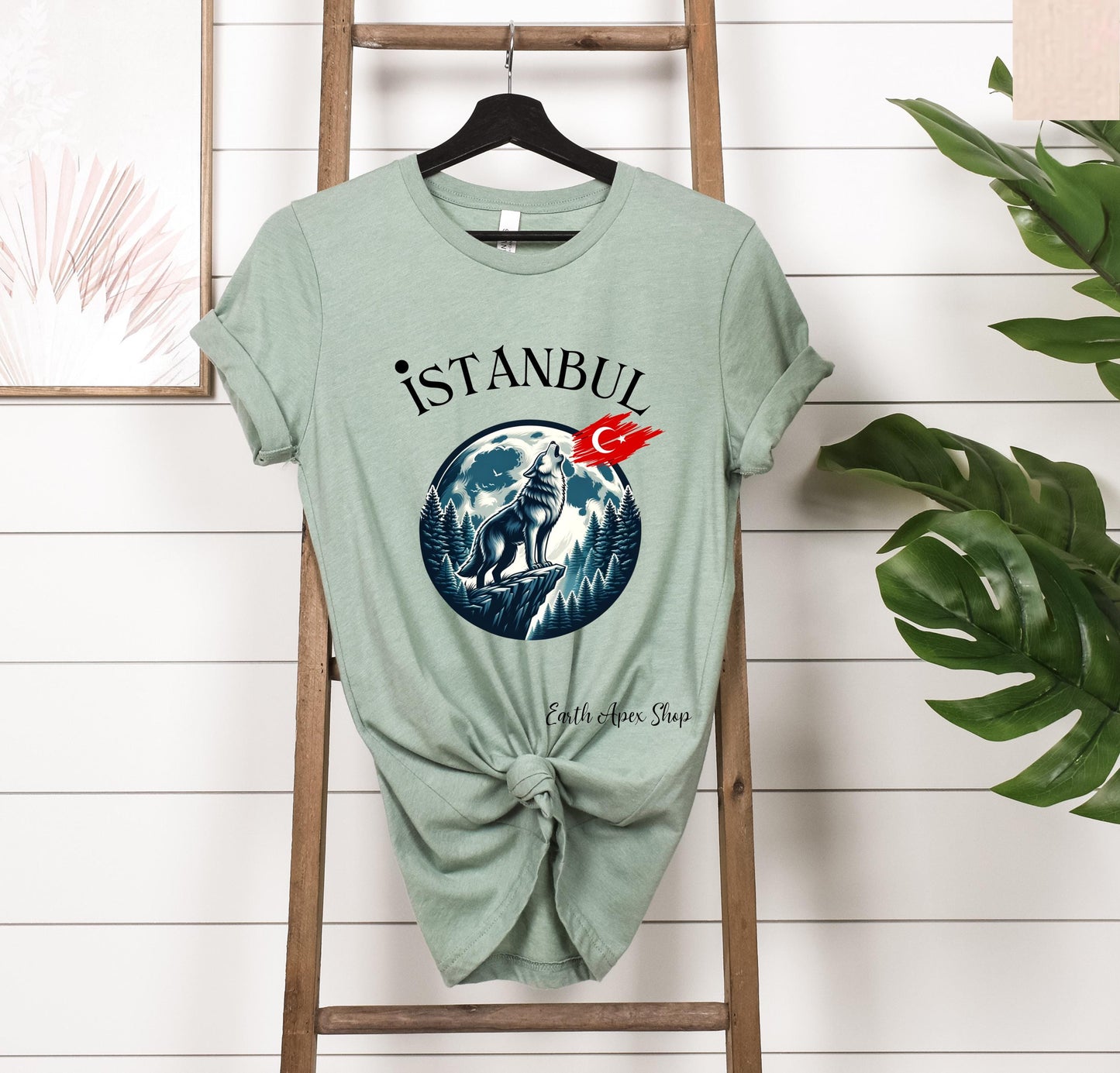 Howling Wolf Turkish Flag Shirt: Anatolian Culture Tee