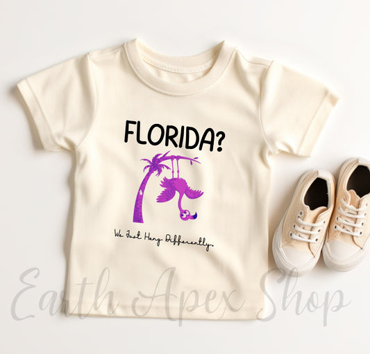 Funny Florida Toddler Shirt: Hurricane Survivor Flamingo Tee