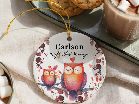 Night Shift Worker Sleeping Sign: Owl Ornament Baby Shower Favor