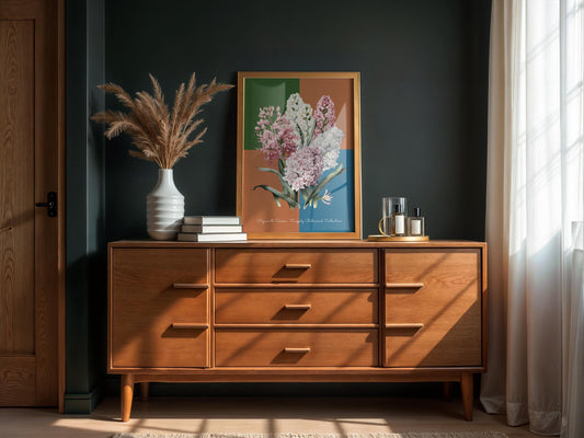 Botanical Poster; Pressed Flower Wall Art 2:3 Digital Download Pink and White Hyacinth