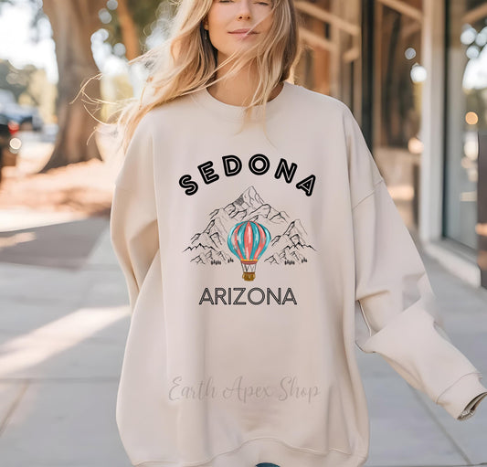 Sedona Sweatshirt: Travel Crewneck EarthApex City Sweater Cozy Destination Gift for Travelers