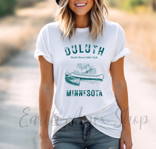 Duluth Minnesota Sweatshirt: Lake Superior Cabin Club Tee