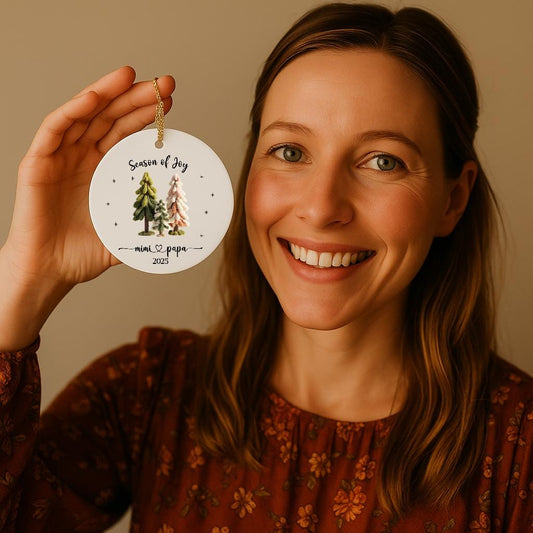 First Grandparents Ornament • Family of Three Gift • Personalized Keepsake for Expecting Grandparents