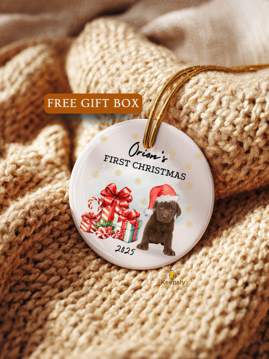New Dog First Christmas Ornament • Custom Puppy Ornament Dog First Christmas Gift • Personalized Dog Photo Ornament