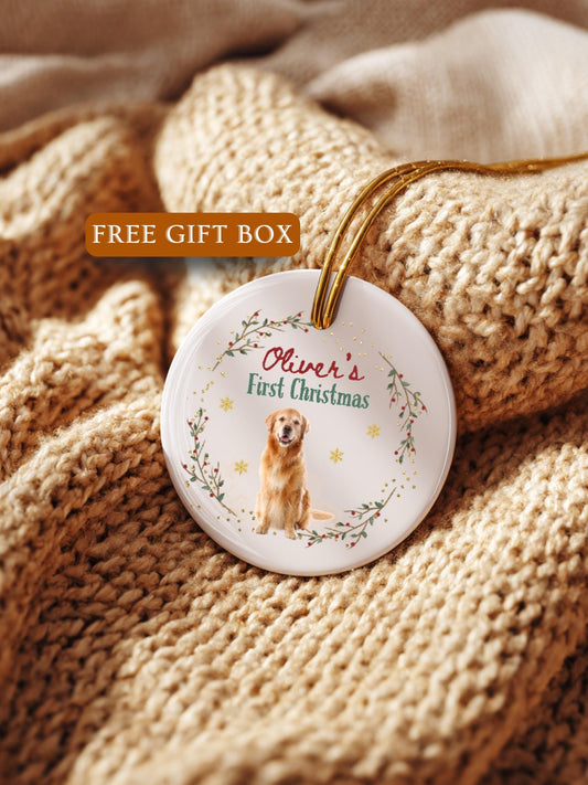Personalized Dog Christmas Ornament • Custom Pet Photo Ornament • First Christmas Dog Ornament • Pet Memorial Gift • Holiday Keepsake