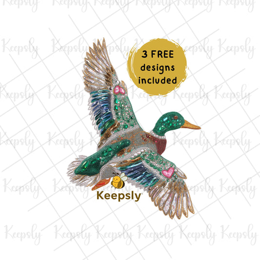Rhinestone Duck PNG SVG Bundle • Valentine’s Day Clipart • Rhinestone Animal Design • T-Shirt Mug Sublimation