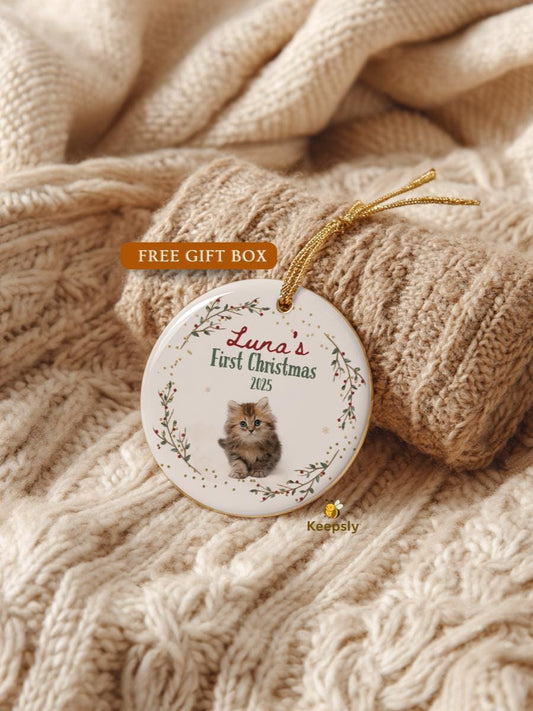 Personalized Cat Ornament • Custom Cat Photo • New Kitty Keepsake