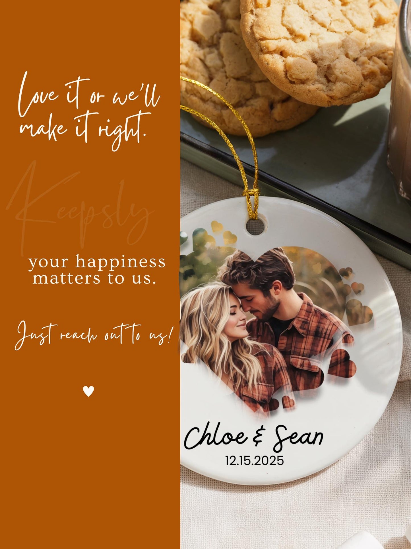 Couples ornament Personalized Photo Ornaments Mr Mrs Keepsake Engagement Gift