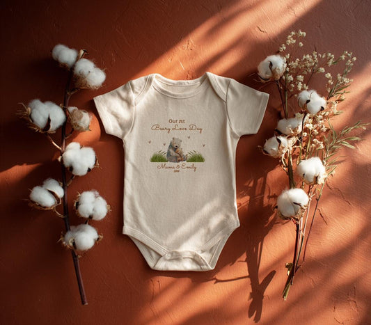 Custom Bear Family Matching Shirts, Mama Papa Baby Onesie Set, Pregnancy Reveal Woodland Gift