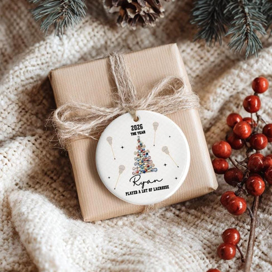 Personalized Lacrosse Ornament, Lax Player Gift Christmas 2026 Coach Appreciation Keepsake