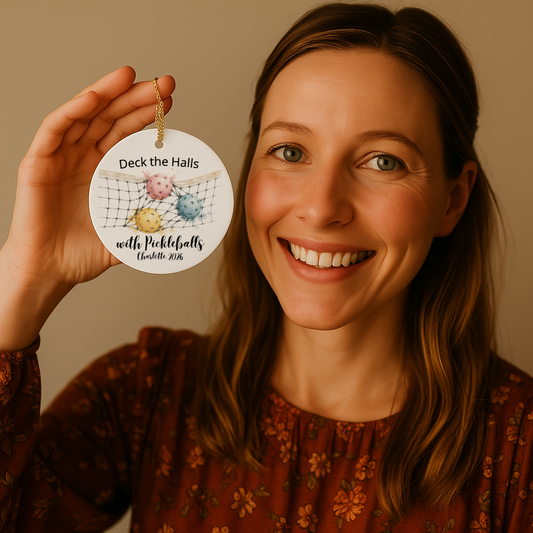 Pickleball Ornament, Personalized Deck the Halls with Pickleballs Gift