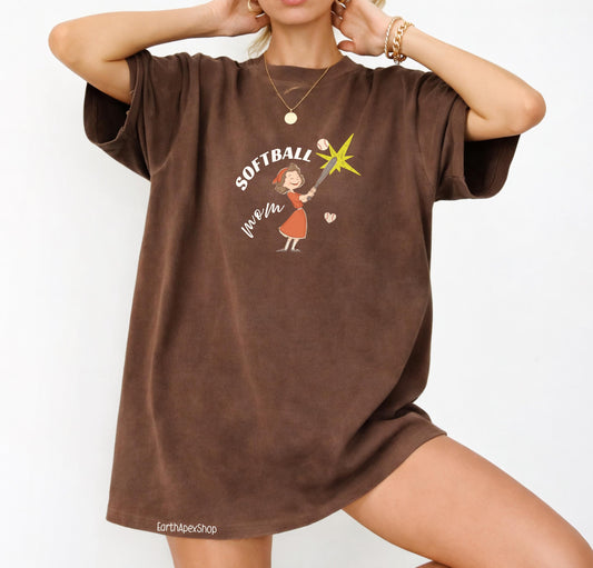 Funny Softball Mom Shirt, Sport Mama Comfort Colors Tee, Gameday Women Tshirts Retro