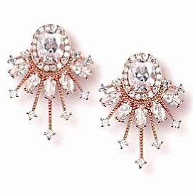Art Deco style rose gold earrings