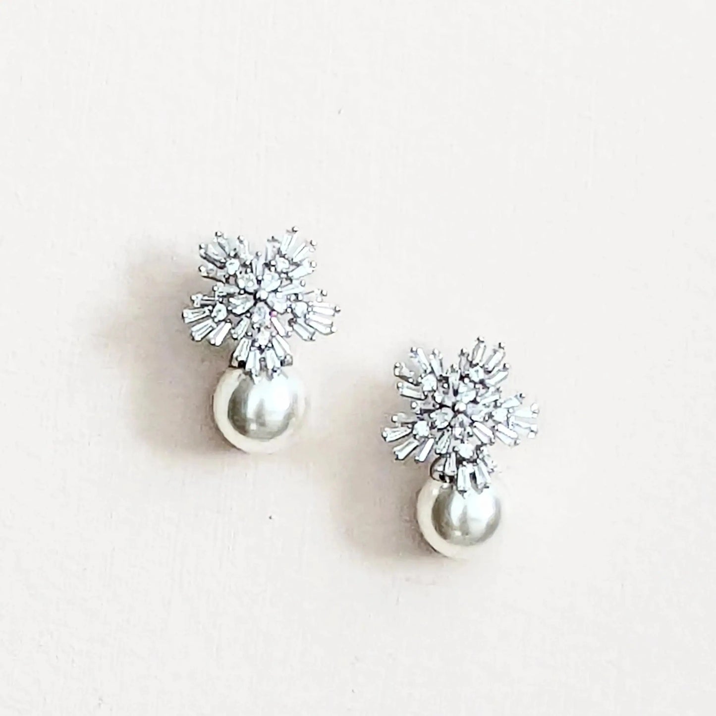 Pearl Drop Bridal Earrings, Baiza