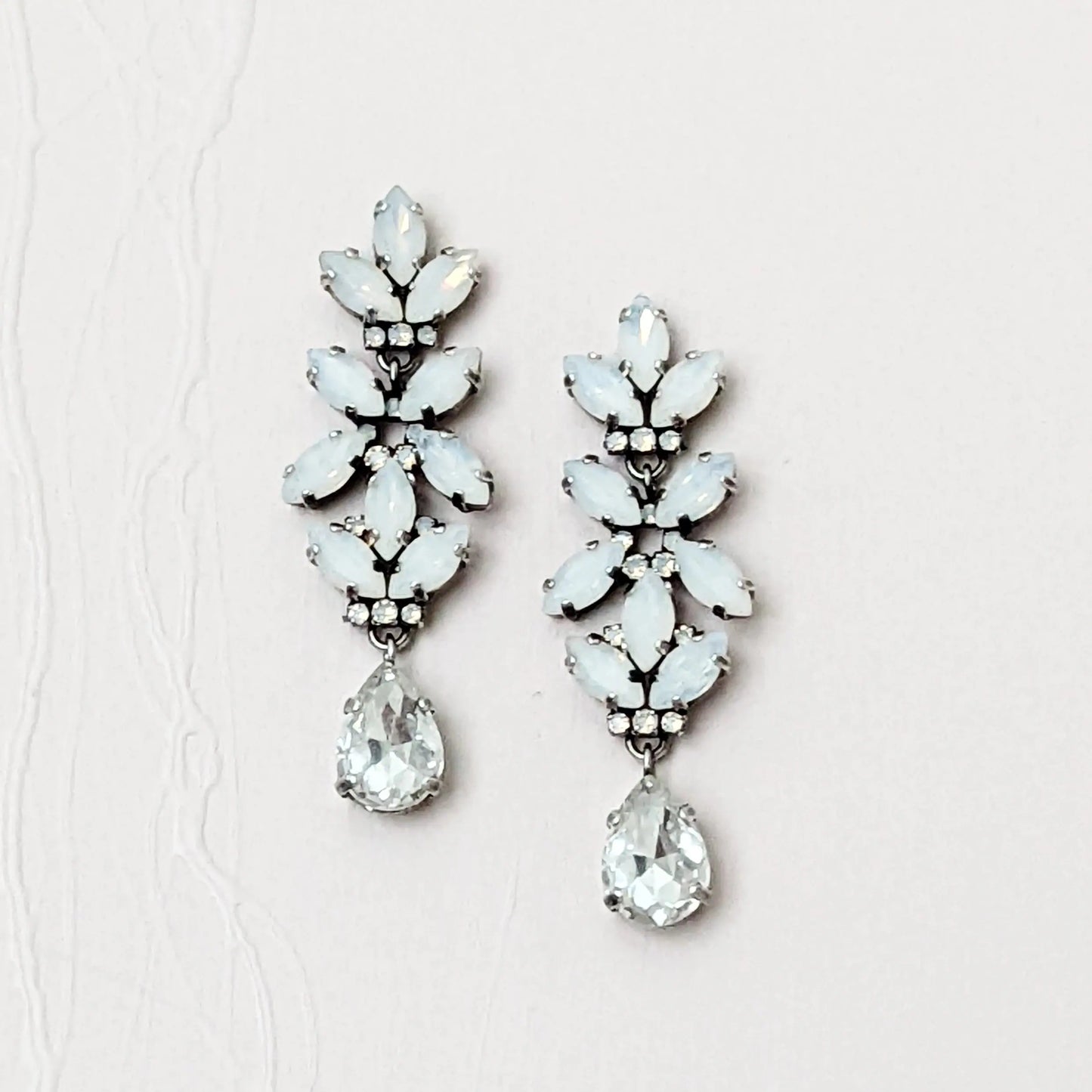 Opal chandelier earrings vintage wedding jewelry