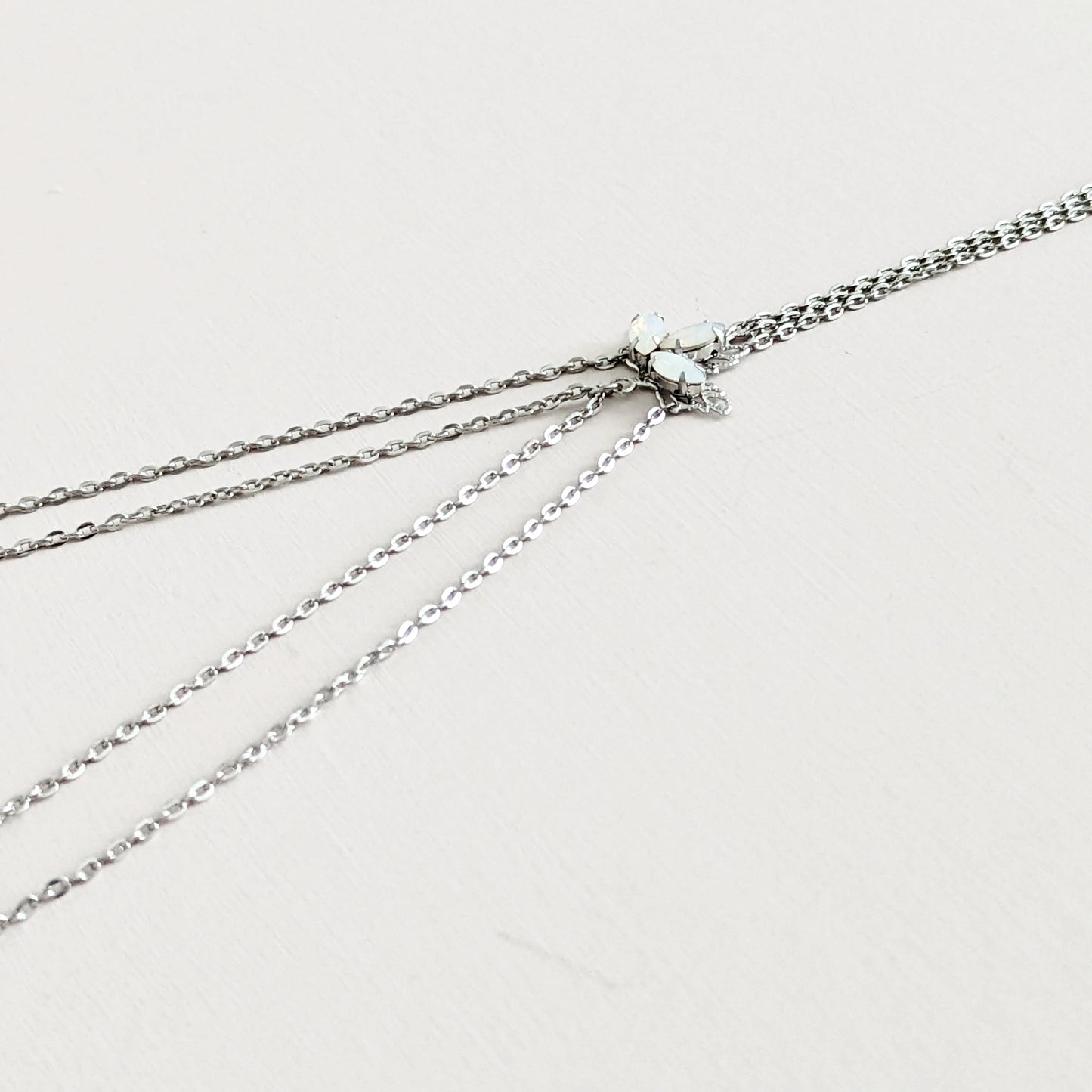 Opal Leaf Dainty Back Necklace